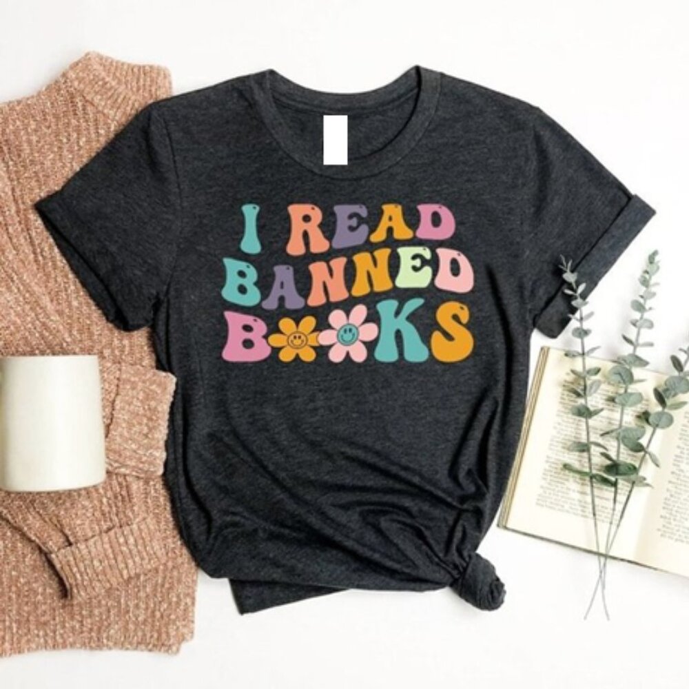 I Read Banned Books Tshirt Tops Anti Gift Librarian Reading Shirts